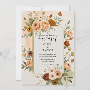 Convite Vintage Floral Wedding Quente