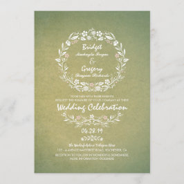 Convite Vintage Floral Wreath Elegante Invitações