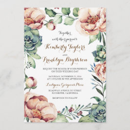 Convite Vintage Floral Wreath WaterCasamento outono