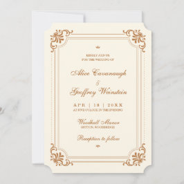 Convite Vintage Flourish Elegant Wedding