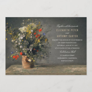 Convite Vintage Flower Vase Casamento Criativo Único
