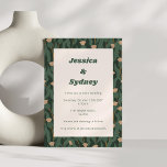 Convite Vintage Forest Green Blush Floral Boho Casamento<br><div class="desc">Vintage Forest Green Blush Floral Boho Convite para Casamento</div>