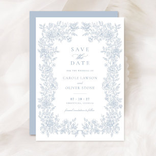 Convite Vintage Frame Floral Casamento Salve a Data
