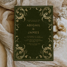 Vintage Frame Olive Dourado Casamento Verde