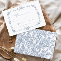 Vintage francês RSVP Dusty Casamento Azul