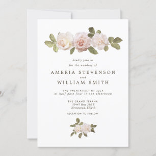 Convite Vintage French Rosas Weding Invitation