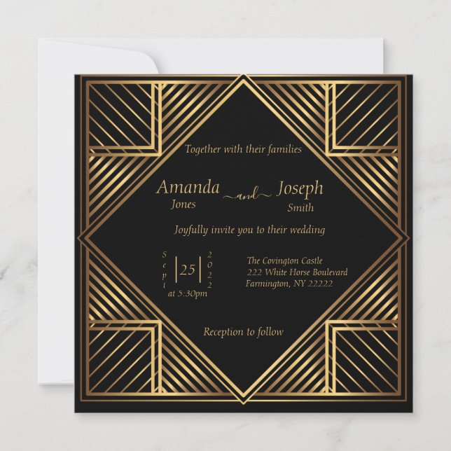 Convite Vintage Gatsby Style Invitation (Frente)