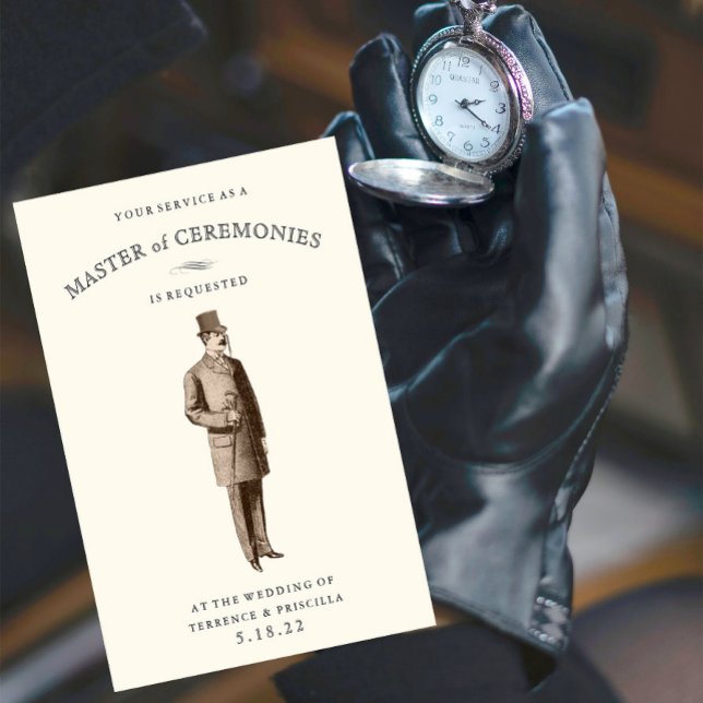 Convite Vintage Gent | Mestre das Cerimônias (Criador carregado)