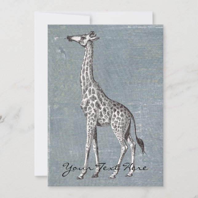 Convite Vintage Giraffe (Frente)
