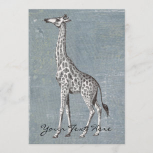 Convite Vintage Giraffe
