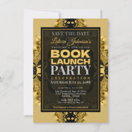 Convite Vintage Glam Fractal Lace Book Launch