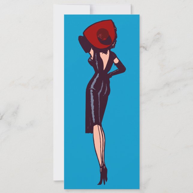 Convite Vintage Glamor Girl Retro Pinup (Frente)