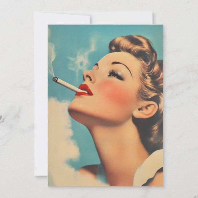 Convite Vintage Glamor Smoking Ad (Frente)