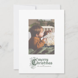 Convite Vintage Gothic Botanical Type Merry Christmas Card
