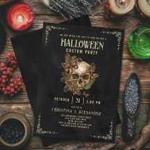 Vintage Gothic Skull Elegant Adult Halloween Party