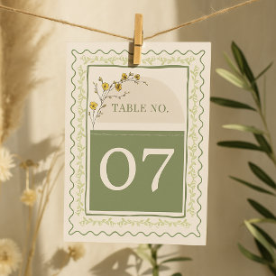 Convite Vintage Green & Cream Floral Frame Seating Chart