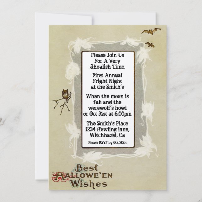 Convite Vintage Halloween (Frente)