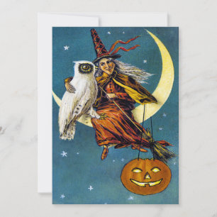Convite Vintage Halloween Ephemera