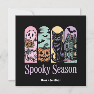 Convite Vintage Halloween Horror Spooky Season Cute Creepy