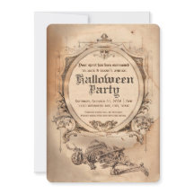 Vintage Halloween Invitation Victorian Gothian