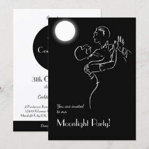 Convite Vintage Halloween Moonlight Party