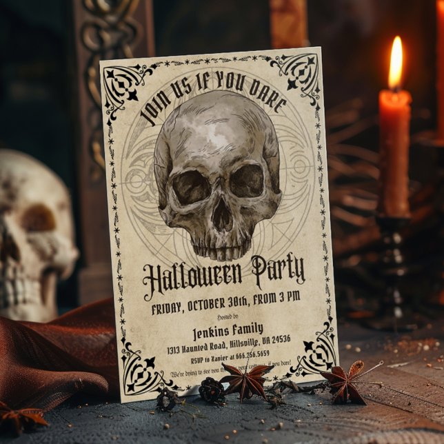Convite Vintage Halloween Party (Criador carregado)