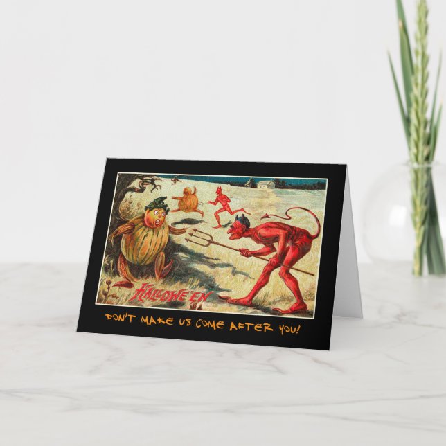 Convite Vintage Halloween Party Convide Com Texto Sangrent (Frente)