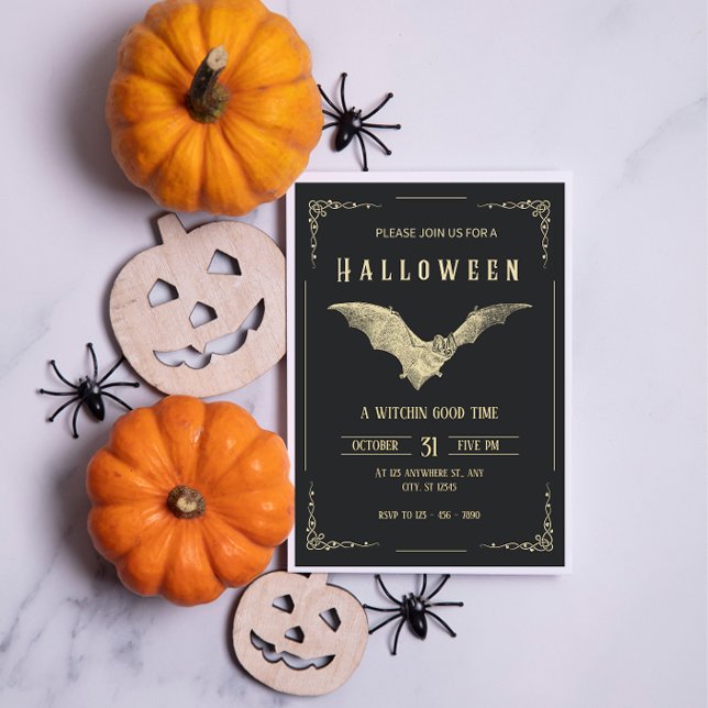 Convite Vintage Halloween Party Flyer Template (Criador carregado)