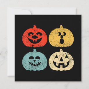 Convite Vintage Halloween Pumpkin Funny Retro Gift
