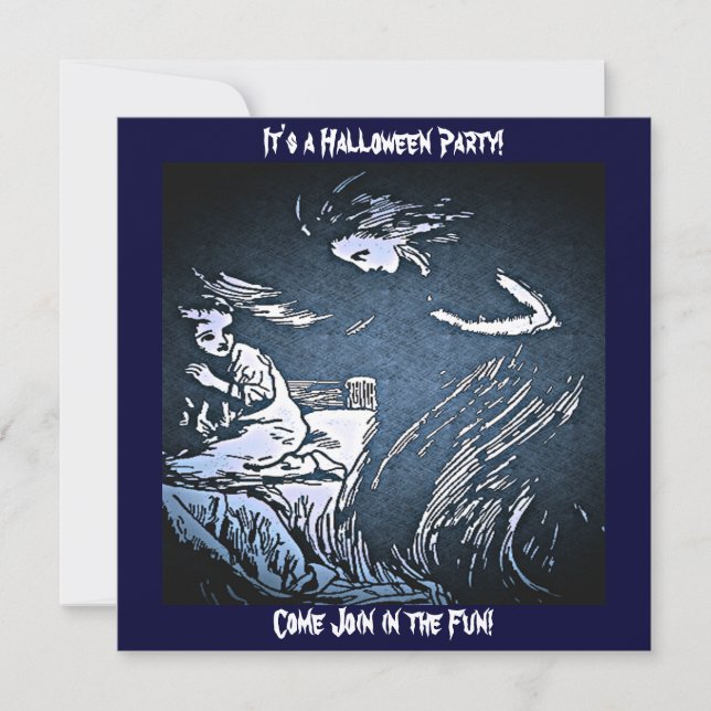 Convite Vintage Halloween Spirit Invite (Frente)