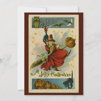 Convite Vintage Halloween Witch