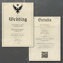 Convite Vintage Heraldry Bird Insignia