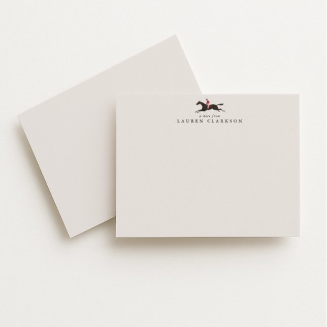 Convite Vintage Horse Rider Logo Note Card (Criador carregado)