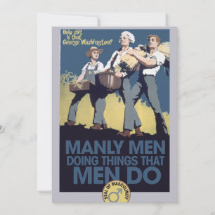 Convite Vintage Humor Manly MEN