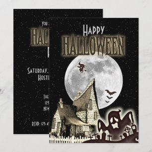 Convite Vintage Huneen Festa de Halloween