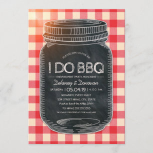 Convite Vintage I Do CHURRASCO Mason Jar Rustic Festa de n
