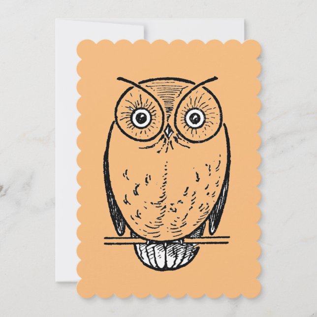 Convite Vintage Impressão Owl Hoot (Frente)