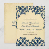 Vintage Indigo, Casamento tema damasco