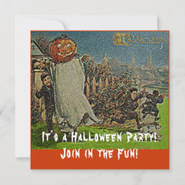 Convite Vintage Jack o'Lantern Scarecrow e Boys