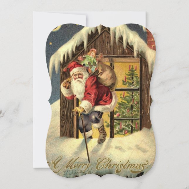 Convite Vintage: janta de Natal - (Frente)