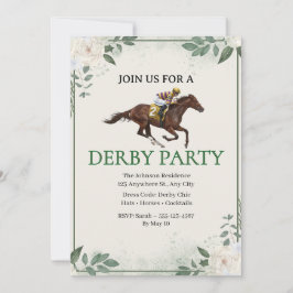 Convite Vintage Jockey Horse Racing Derby Party Invitation