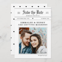 Vintage Jornal Foto Casamento Salve a Data