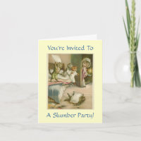 Vintage Kittens Slumber Party Invitation