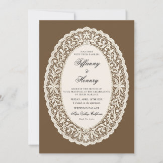 Convite Vintage Lace Doily Wedding Invitation