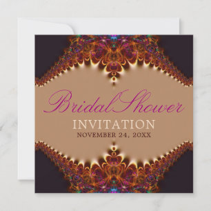 Convite Vintage Lace Dourado Cetim Chuveiro Nupcial