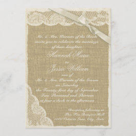 Convite Vintage Lace e Burlap