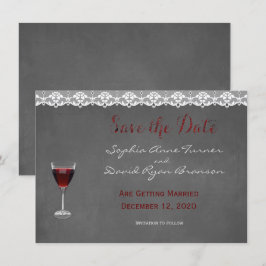 Convite Vintage Lace Winery Casamento SALVAR A DATA