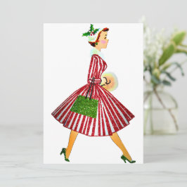 Convite Vintage Lady 1950 Natal