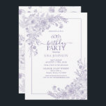 Convite Vintage Lavanda Floral Art 60º Aniversário<br><div class="desc">Comemore um marco em estilo com nossa Lavanda Vintage Floral Line Art 60º Aniversário. De sua caligrafia à mão, até a vintage line art price, arranjos na lavanda elegante, este convite dá o tom para seu dia especial. Com o padrão floral correspondente na parte de trás de cada cartão, todos...</div>