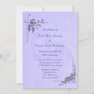 Convite Vintage Lavanda Wedding